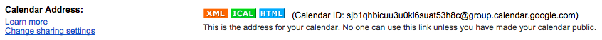 Calendar Settings